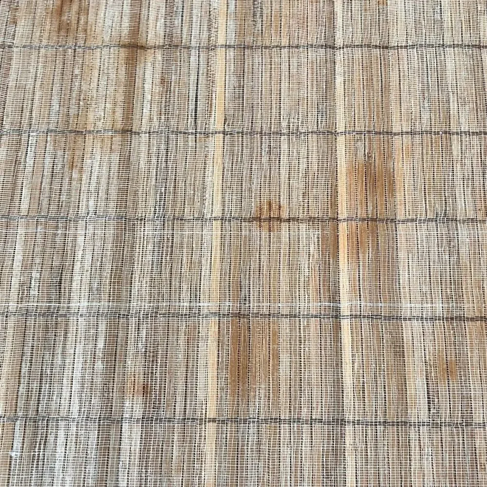 Bamboo Slat Placemat Set of 5 with Brown Fabric Border
